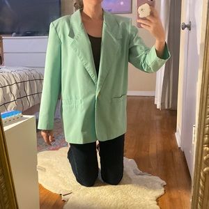 Vintage sea foam blazer with shoulder pads